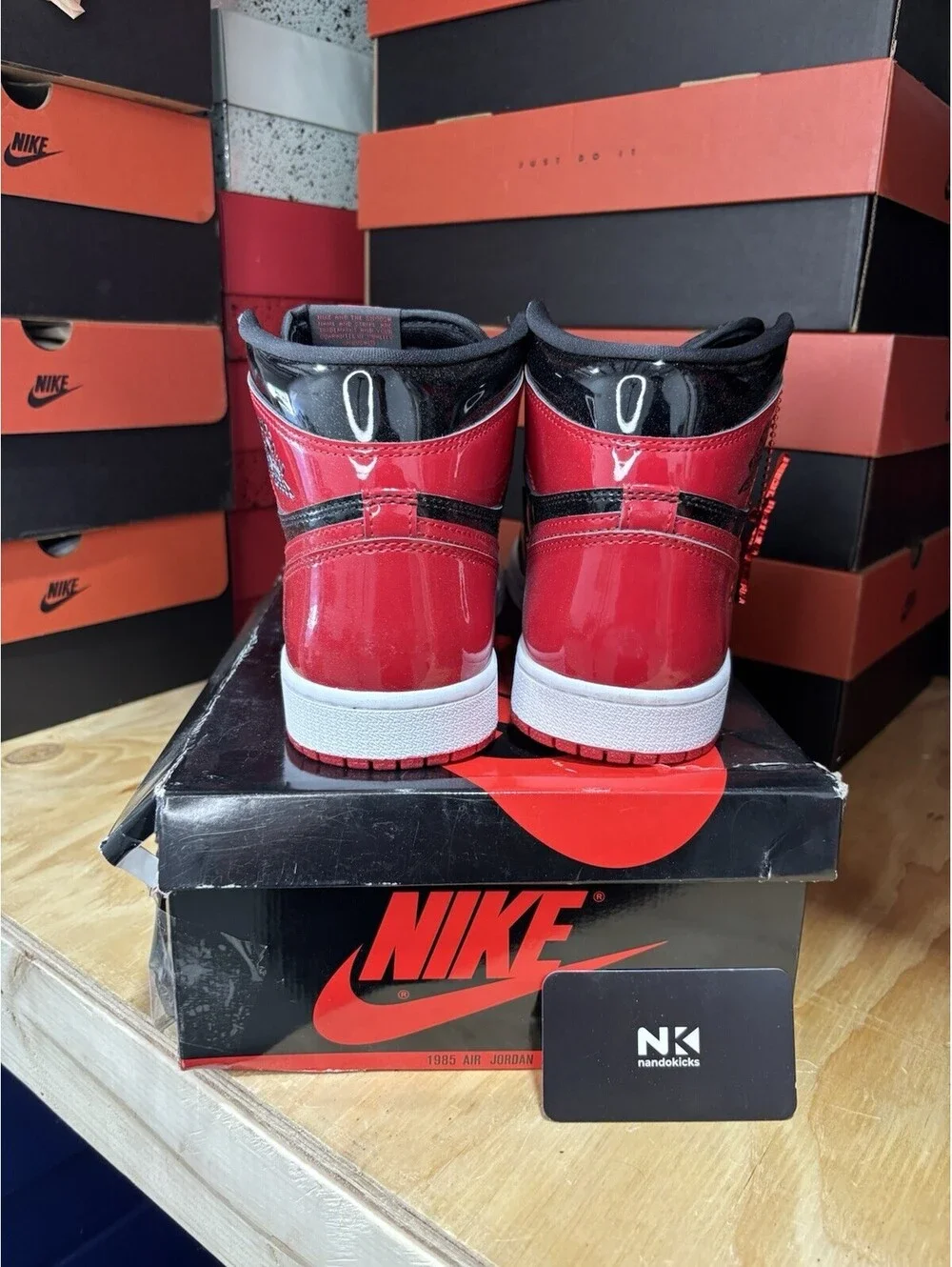 Nike Air Jordan 1 Retro High OG Patent Bred 555088-063 Size 8.5M